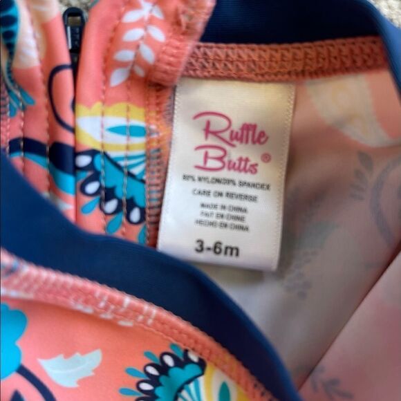 RuffleButts Paisley Paradise Swimsuit 3-6m - Picture 3 of 4
